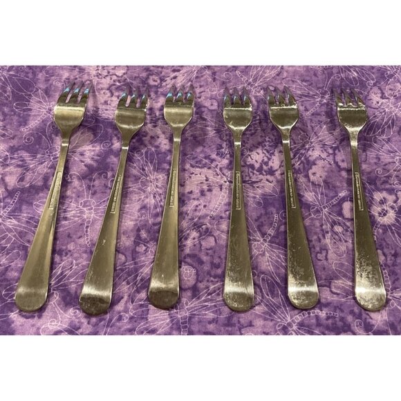 The Main Course MNF3 Cocktail Seafood Forks Korea Stainless Flatware Set of 6 - Picture 2 of 4